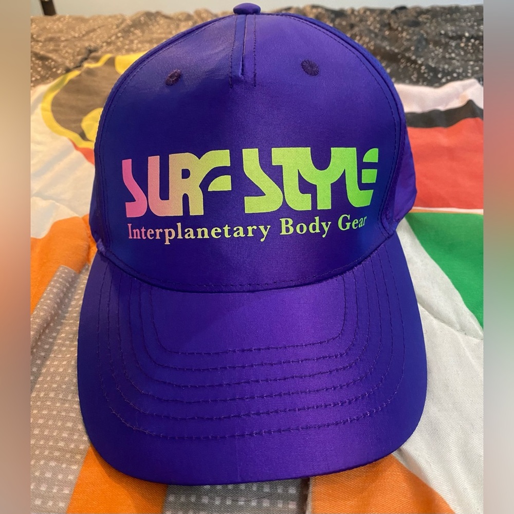 Surf Style Interplanetary Body Gear Hat Iridescent Purple Neon Vintage Style